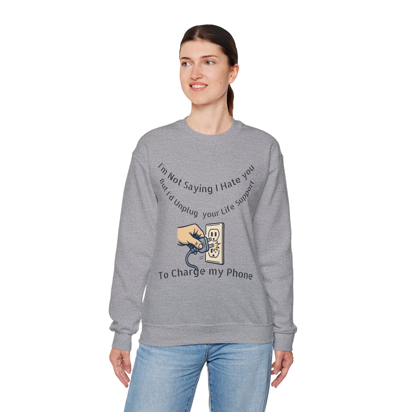 Humorous Unisex Crewneck Sweatshirt, Funny Gift for Friends, Casual Wear, Cozy Loungewear, Tech Lover Gift, Unique Sweatshirt