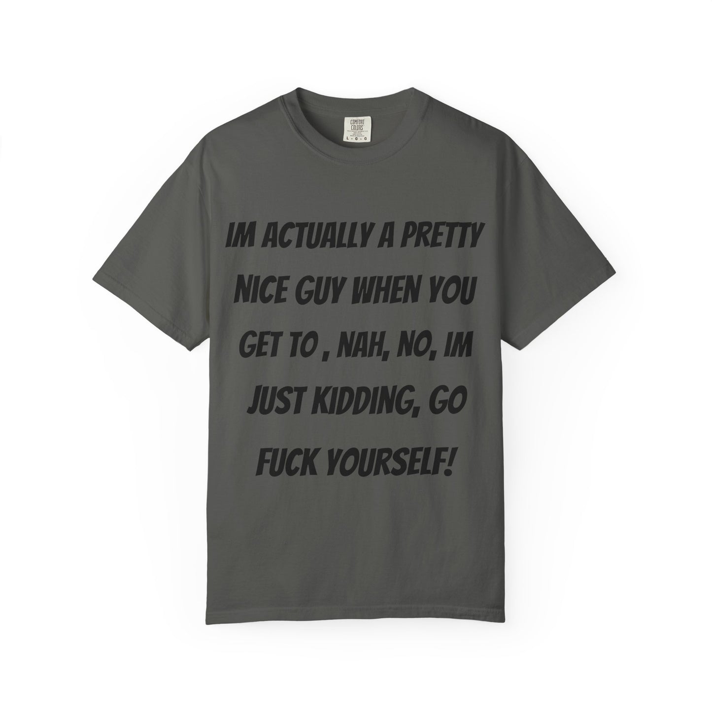 Graphic T-Shirt — "I'm Actually a Pretty Nice Guy... Just Kidding, Go F*** Yourself" Funny Sarcastic Tee