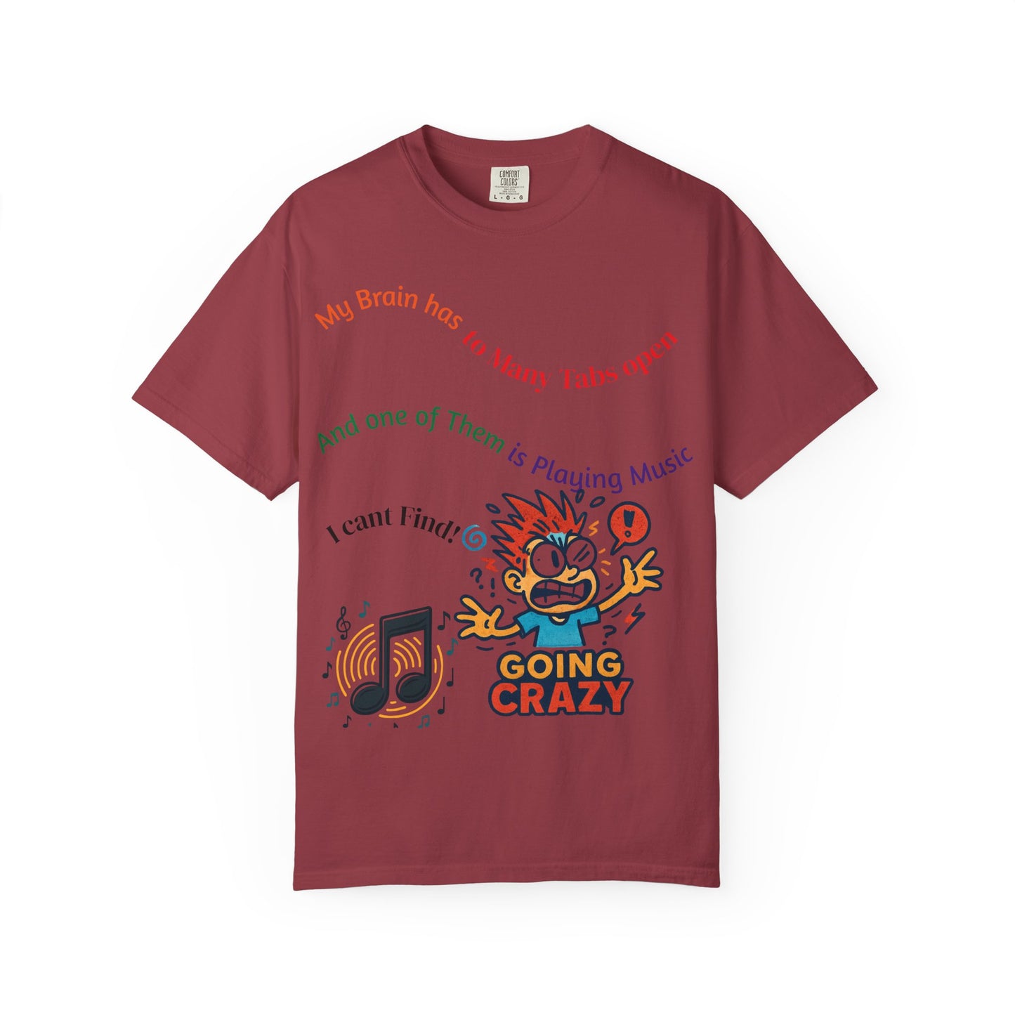 Unisex Music-Themed T-Shirt, Funny Tab Open Shirt, Casual Gift for Musicians, Brain Tabs Tee, Ideal for Birthdays and Music Events