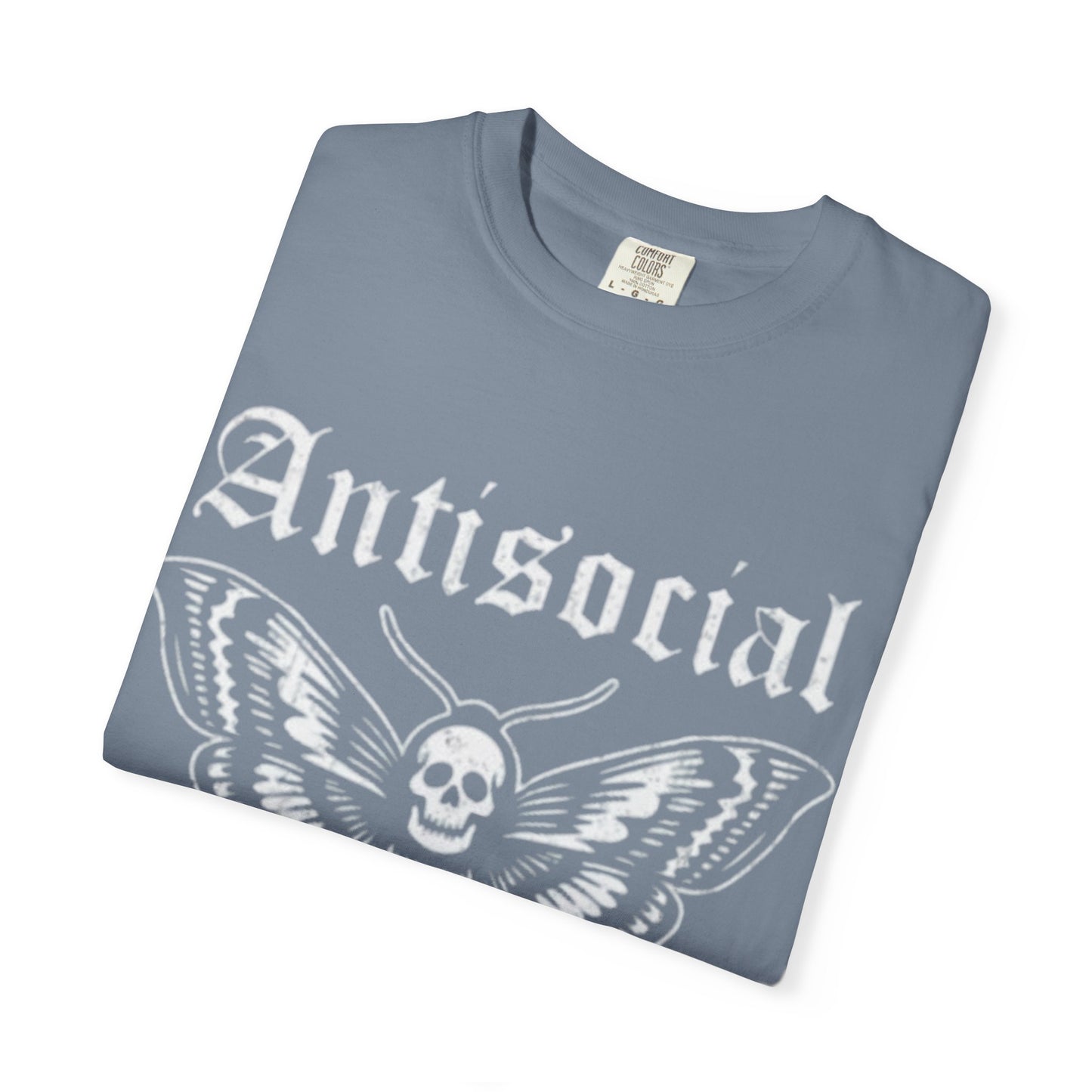 Antisocial Butterfly T-Shirt — Gothic Moth Skull Graphic Tee