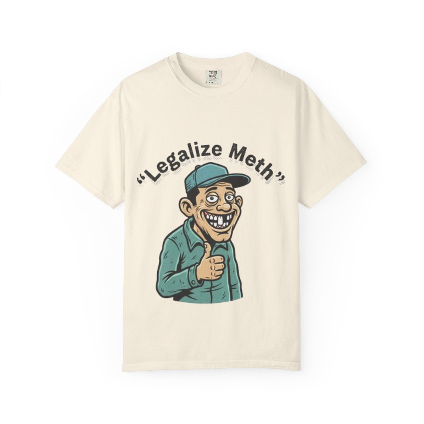 Graphic T-Shirt — “Legalize Methin’” Funny Retro Thumbs-Up Design