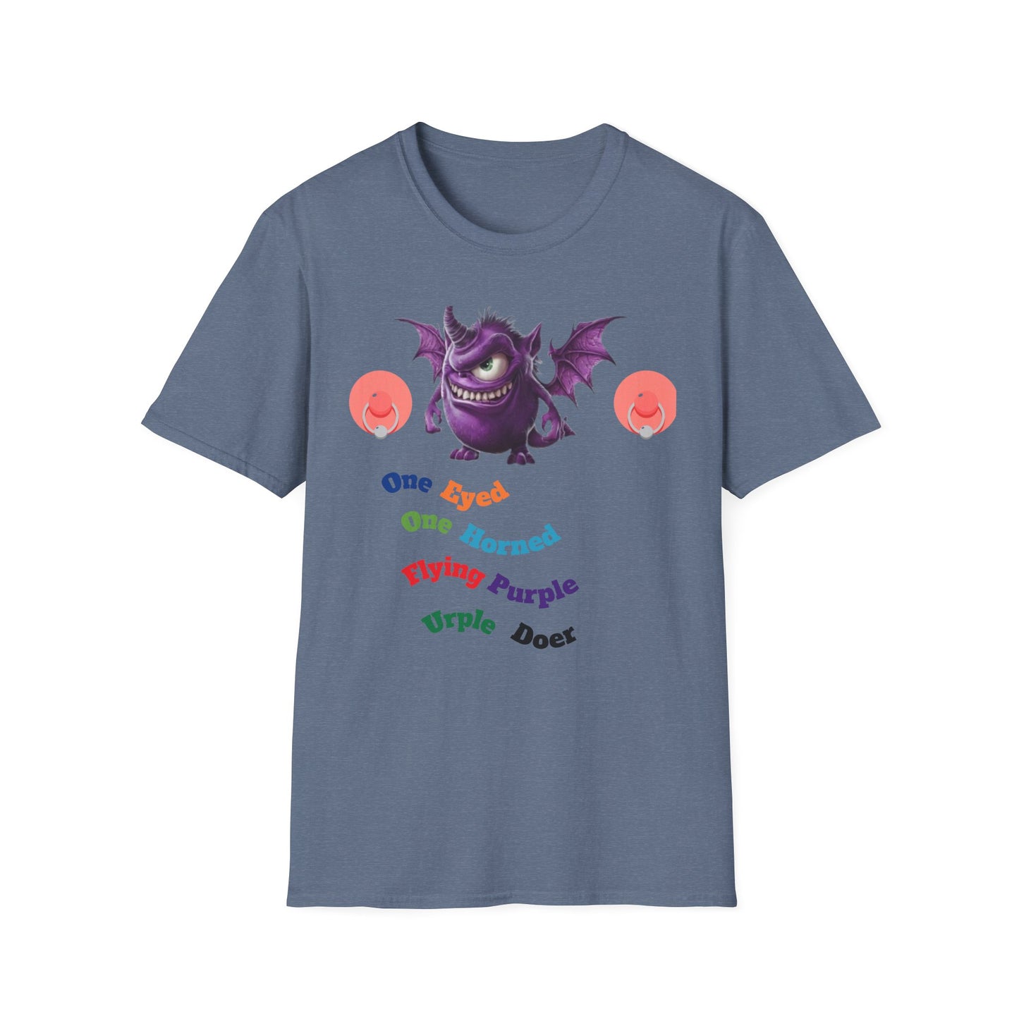 Cute Purple Monster T-Shirt — Playful Bat Creature Graphic Tee