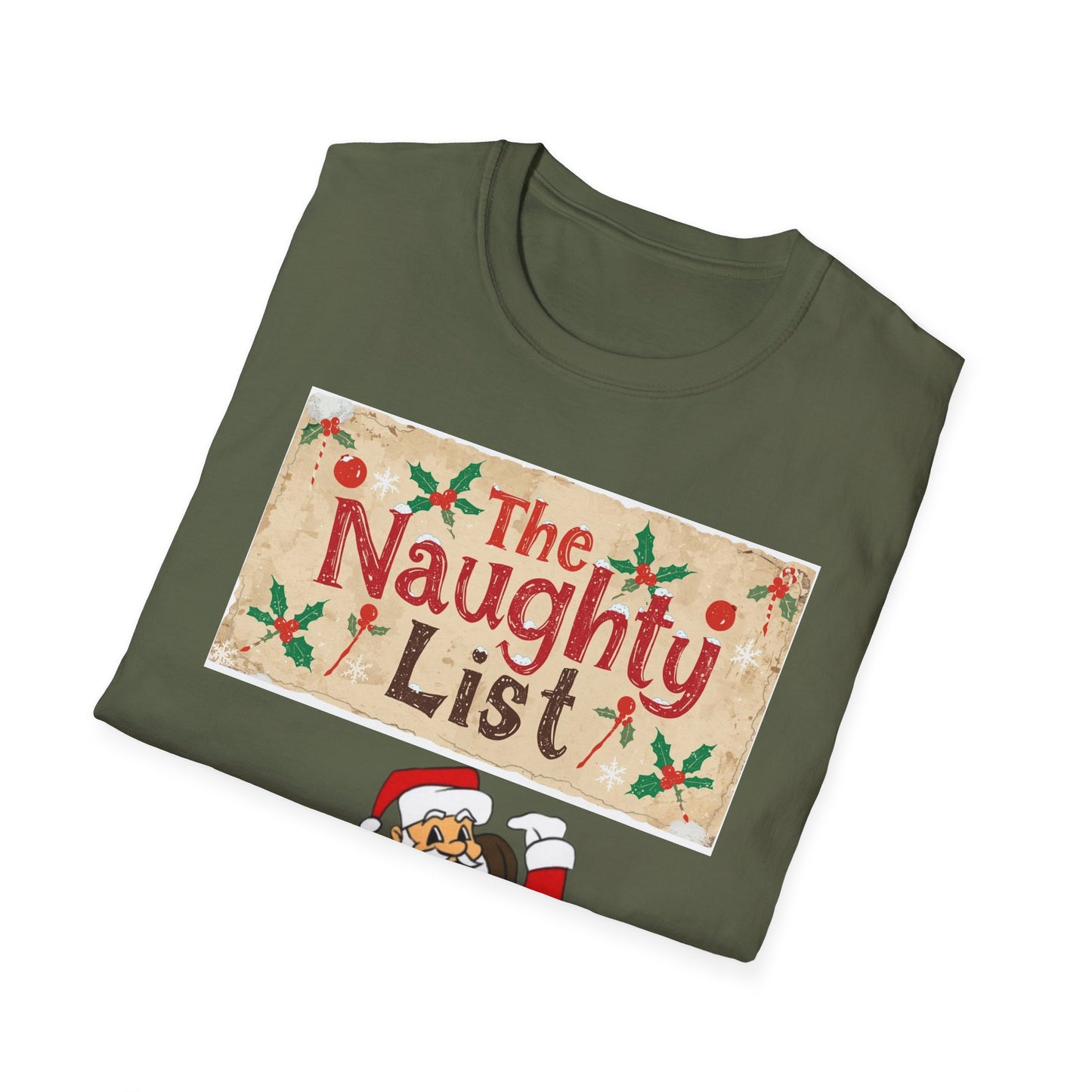 The Naughty List T-Shirt — Funny Santa Carrying Elf Christmas Tee