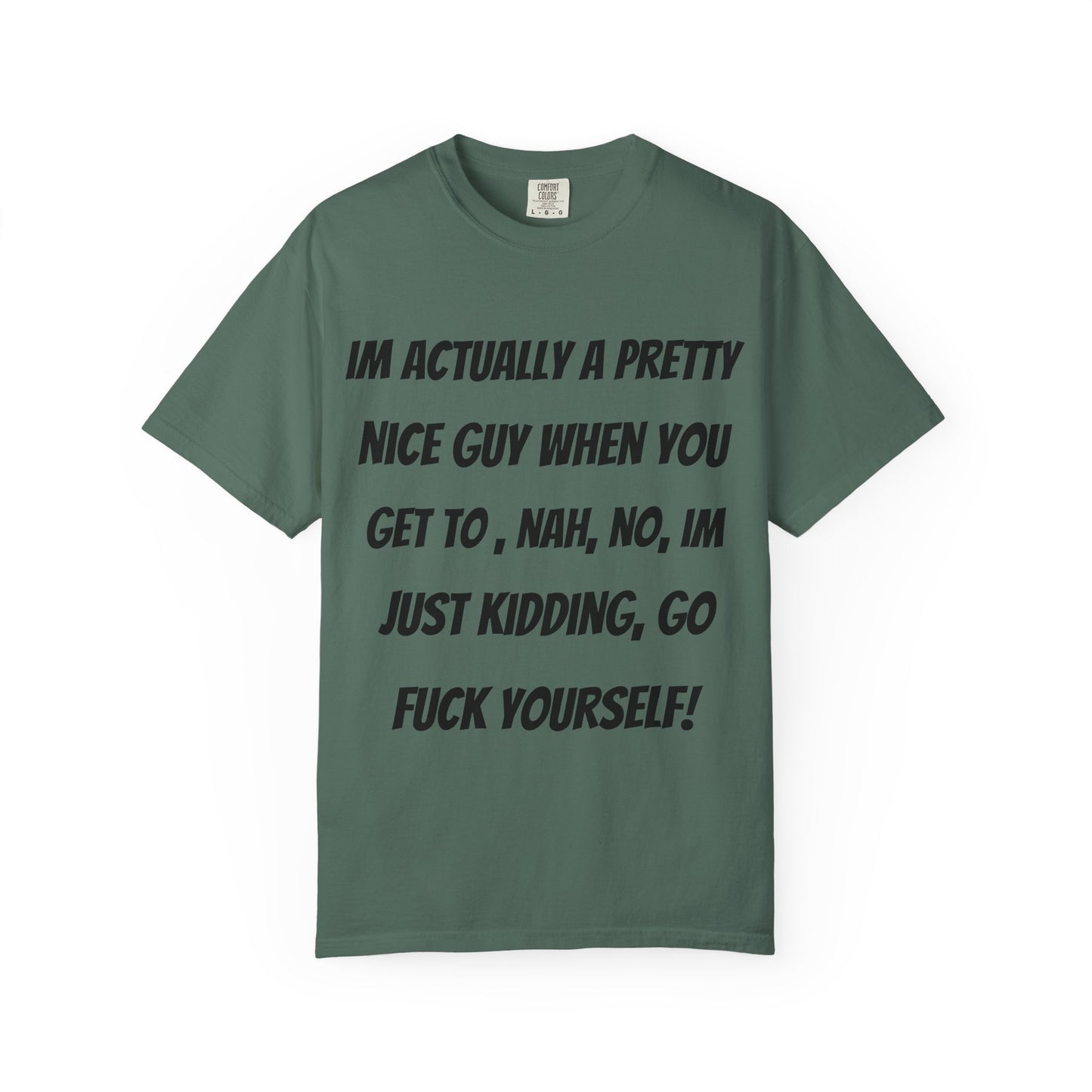 Graphic T-Shirt — "I'm Actually a Pretty Nice Guy... Just Kidding, Go F*** Yourself" Funny Sarcastic Tee