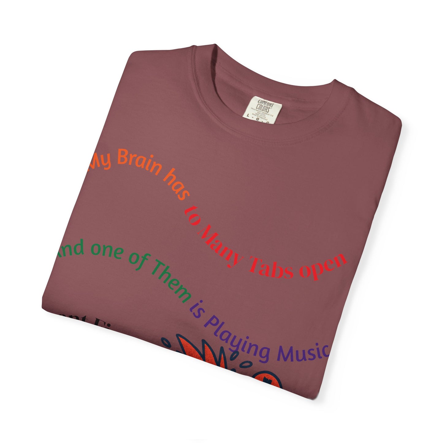 Unisex Music-Themed T-Shirt, Funny Tab Open Shirt, Casual Gift for Musicians, Brain Tabs Tee, Ideal for Birthdays and Music Events