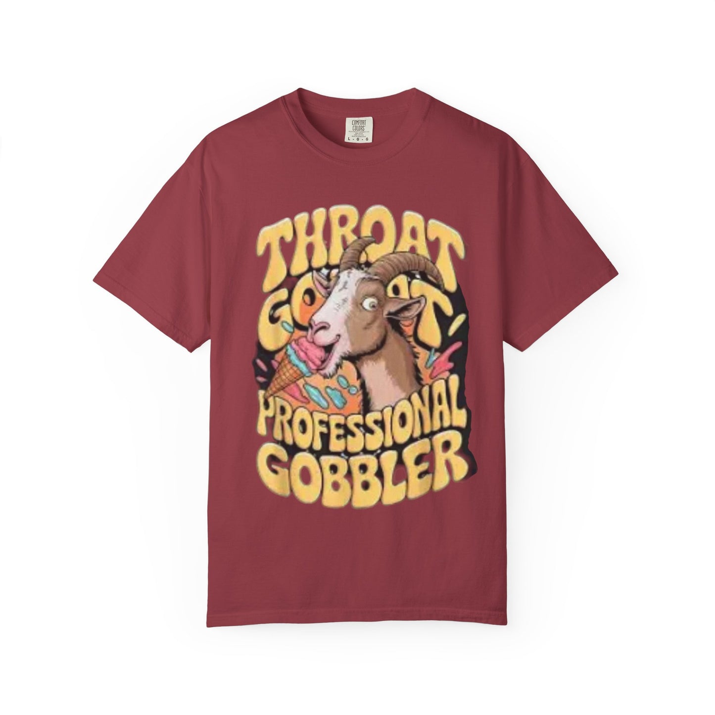 T-Shirt — "Professional Gobbler" Funny Goat Throat Concert Graphic Tee