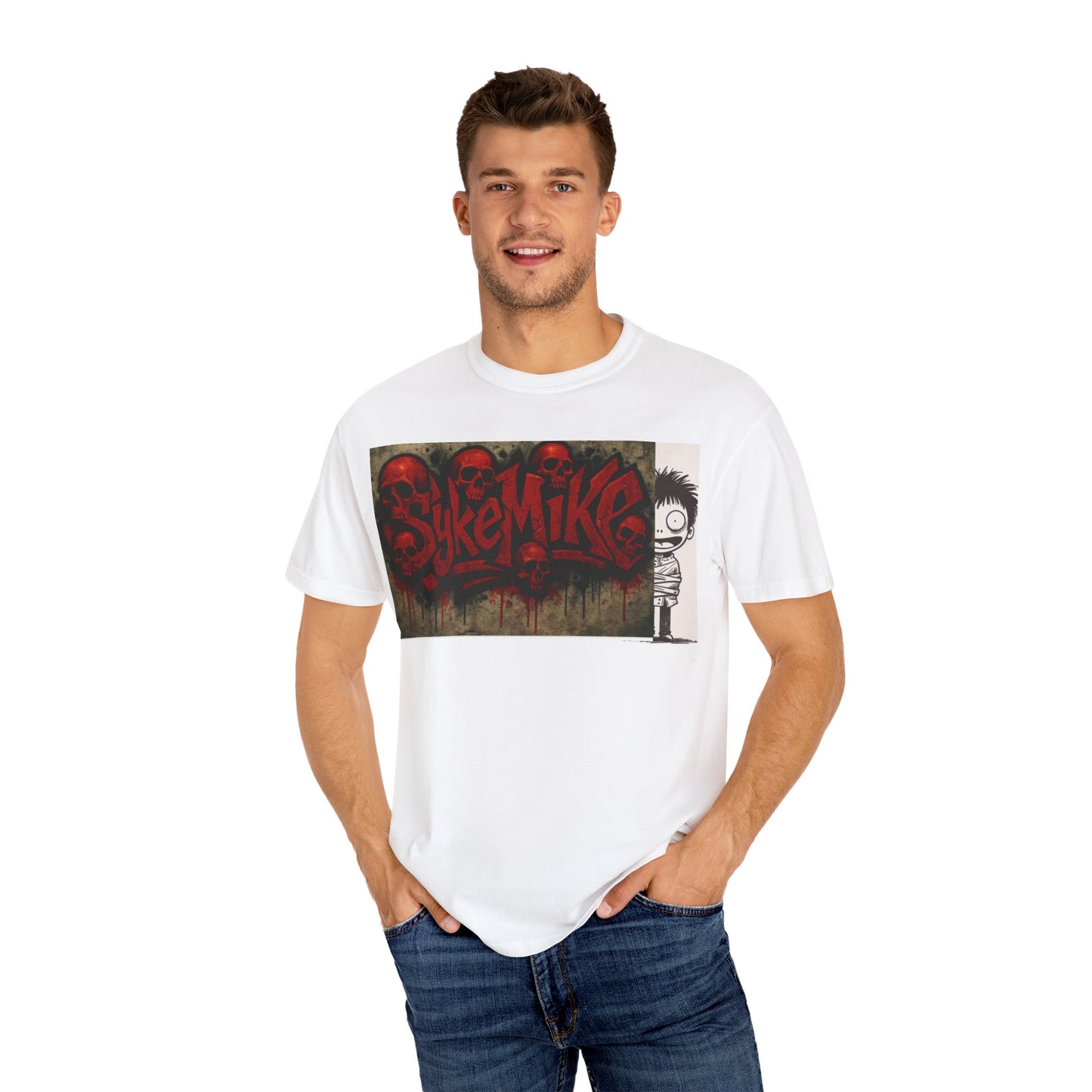 Unique Graphic Unisex T-shirt with SykeMike Design, Streetwear Fashion, Casual Wear, Gift for Friends, Creative Expression