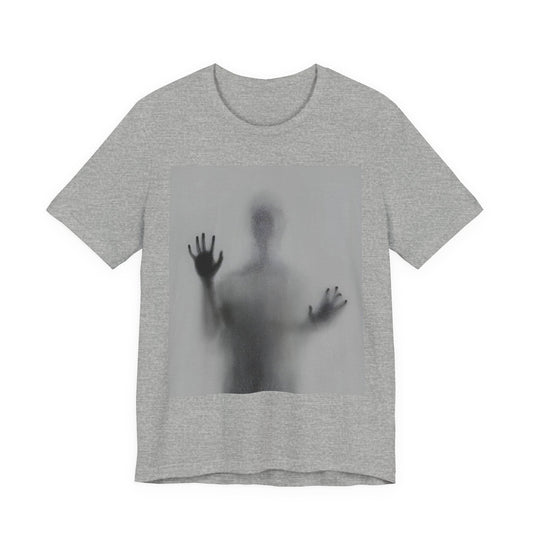 Horror Graphic Tee — Ghostly Silhouette & Screaming Zombie Back Print