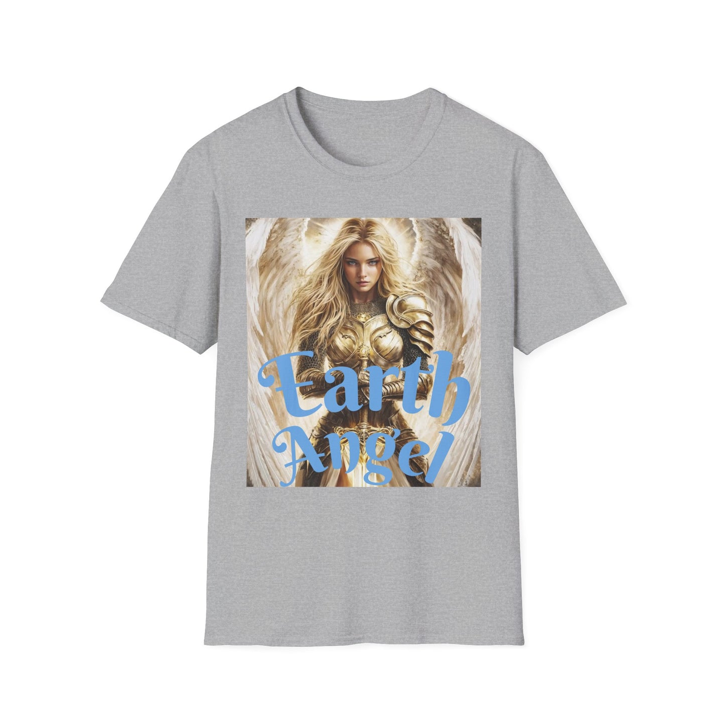 Earth Angel Unisex Softstyle T-Shirt, Inspirational Tee, Casual Wear, Gift for Her, Spiritual Shirt, Unique Graphic Shirt