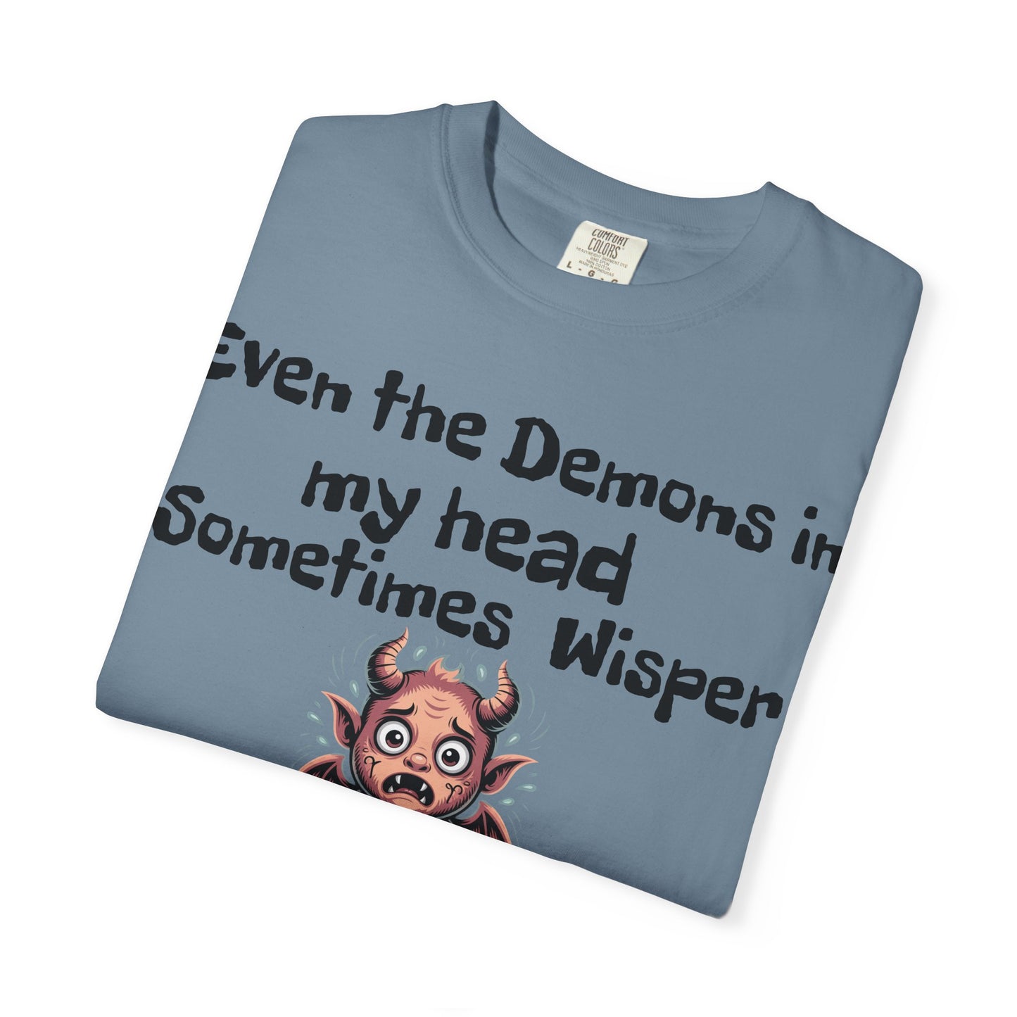 Whimsical Demon Graphic T-shirt -"Even the Demons in My Head" Design
