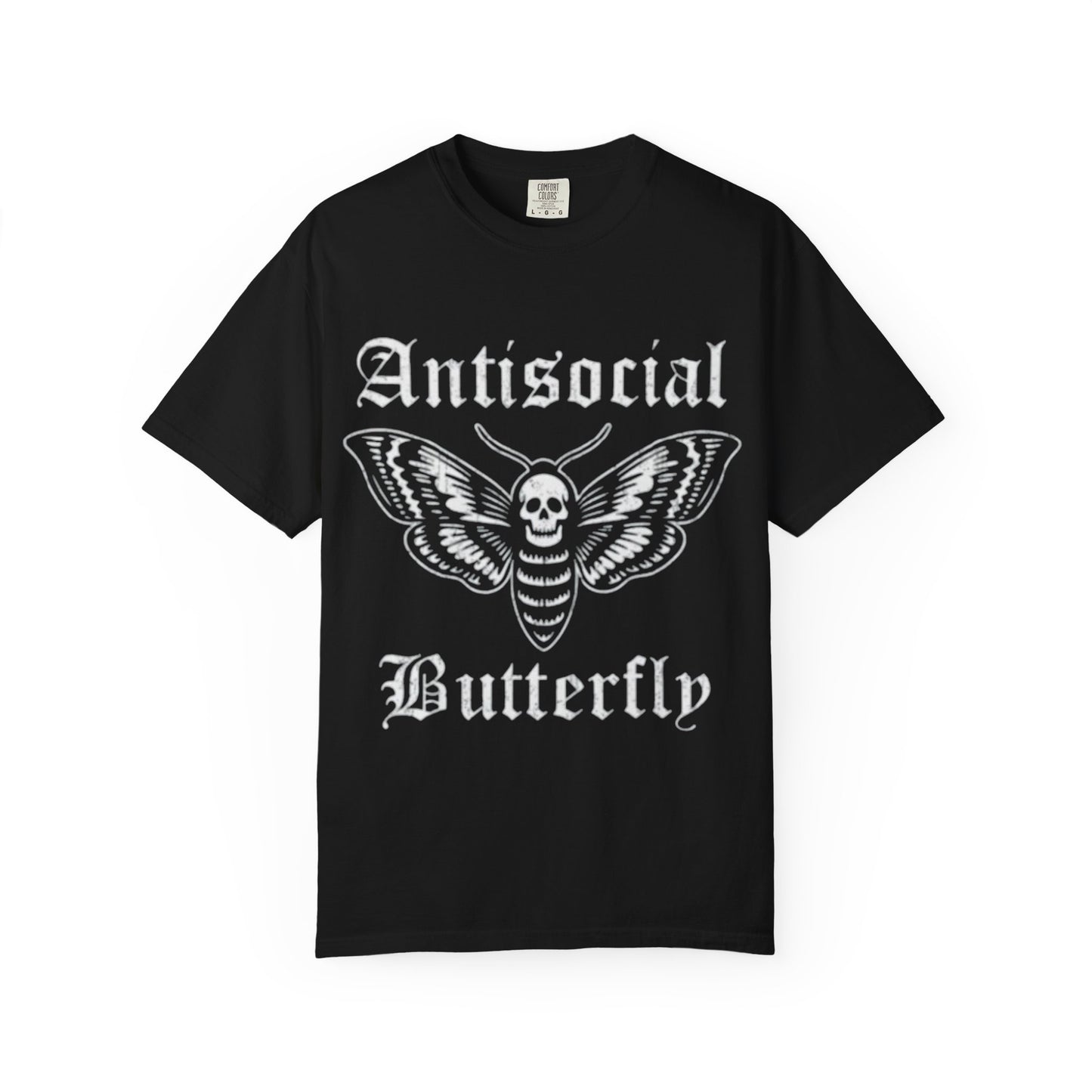 Antisocial Butterfly T-Shirt — Gothic Moth Skull Graphic Tee