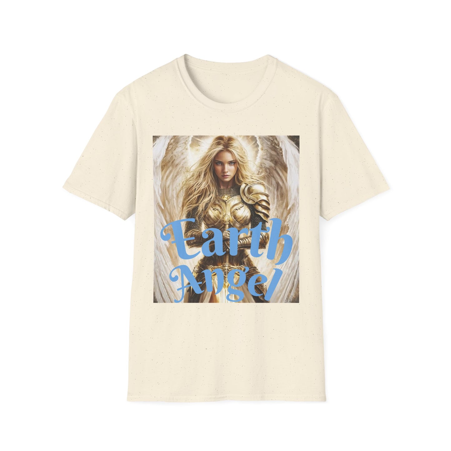 Earth Angel Unisex Softstyle T-Shirt, Inspirational Tee, Casual Wear, Gift for Her, Spiritual Shirt, Unique Graphic Shirt