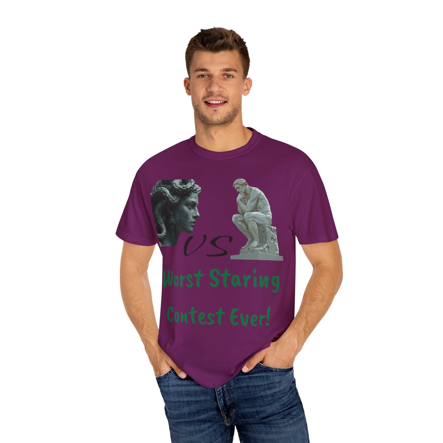 Funny Staring Contest T-shirt, Unisex Graphic Tee, Gift for Friends, Humorous Gift, Quirky Apparel, Birthday Party Outfit