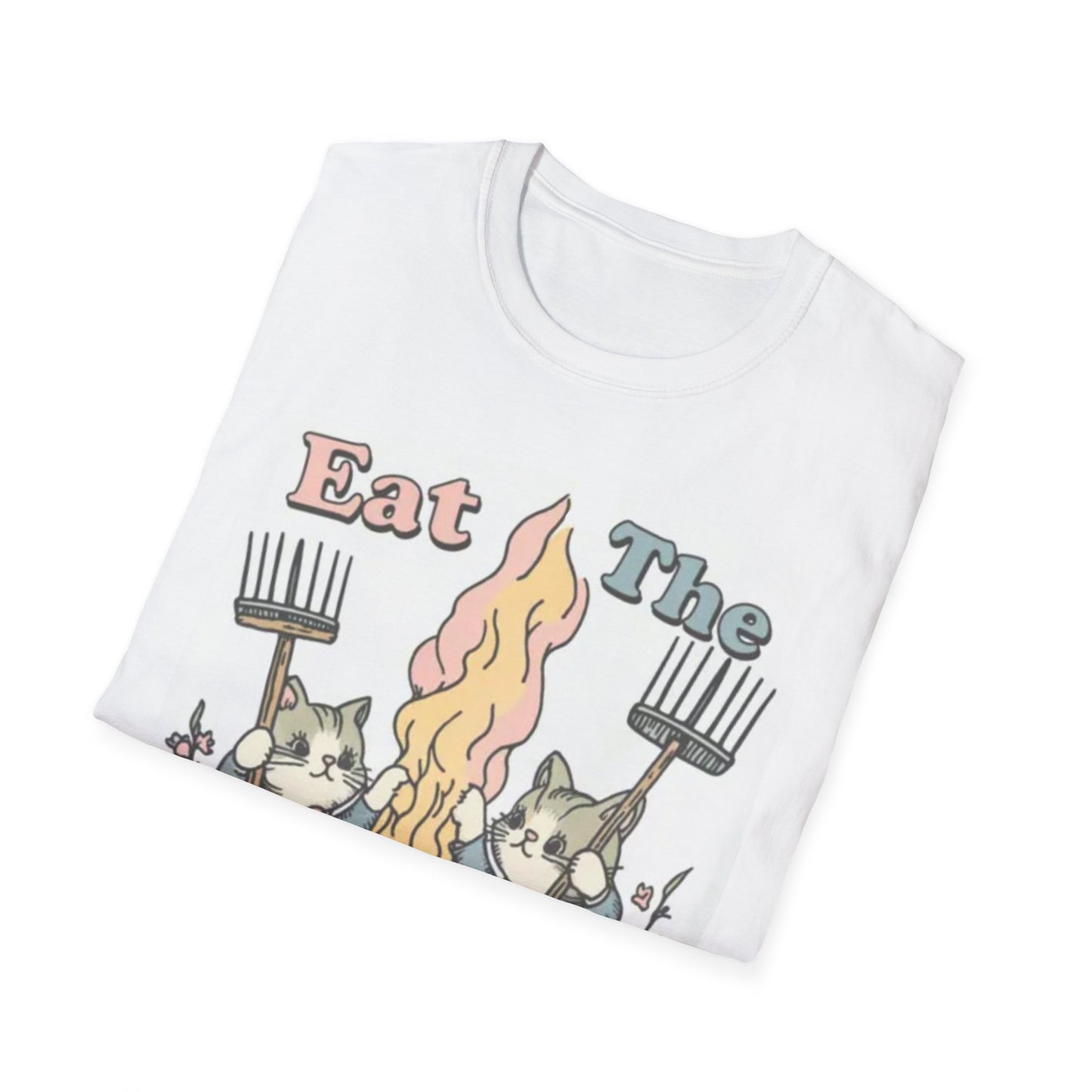 Eat the Rich Unisex Softstyle T-Shirt | Casual Graphic Tee, Statement Shirt, Unique Gift, Art Illustration, Social Commentary Wear