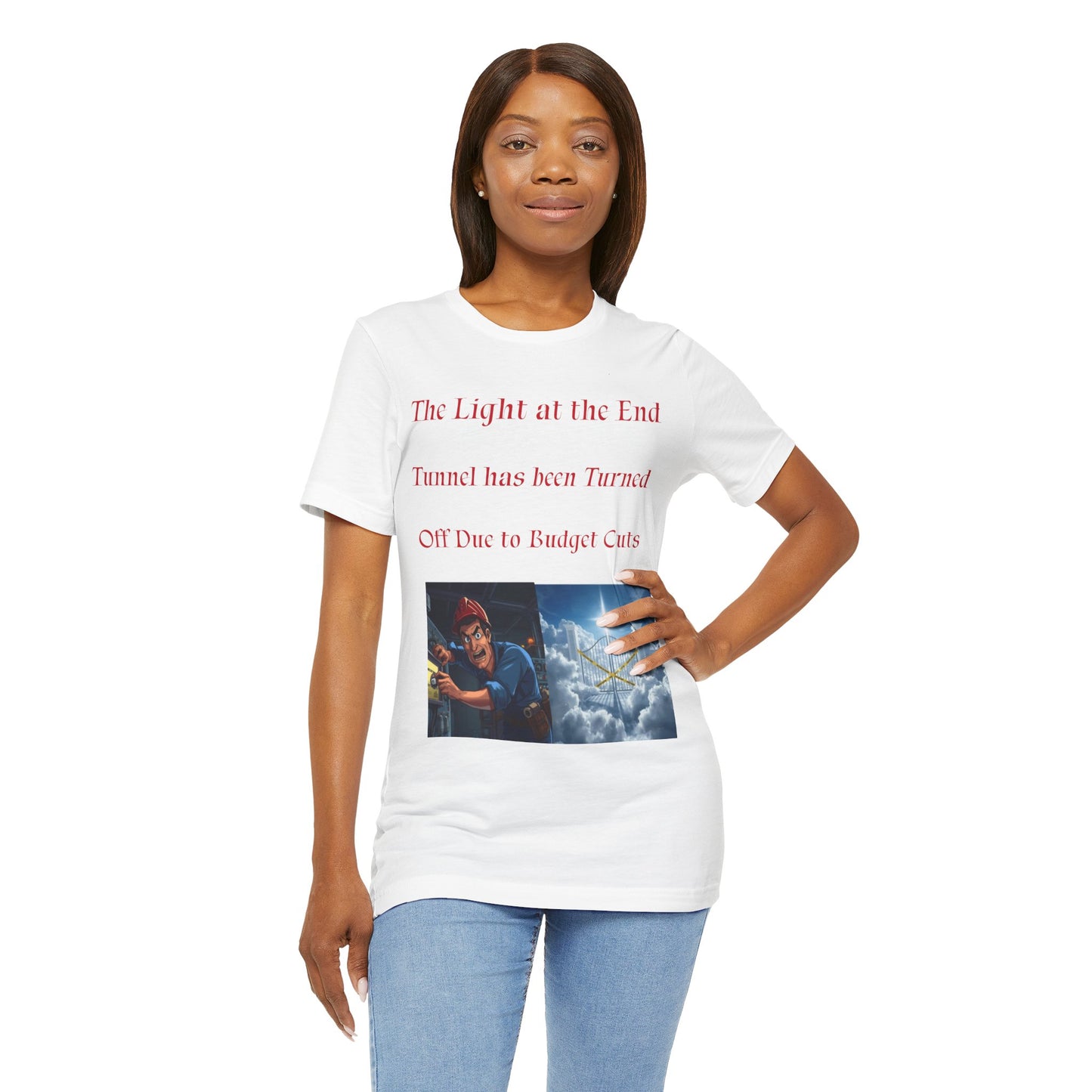 Humorous Unisex Short Sleeve Tee - The Light at the End of the Tunnel, Funny Gift, Casual Wear, Comedy Tee, Gift for Friends, Budget [...]