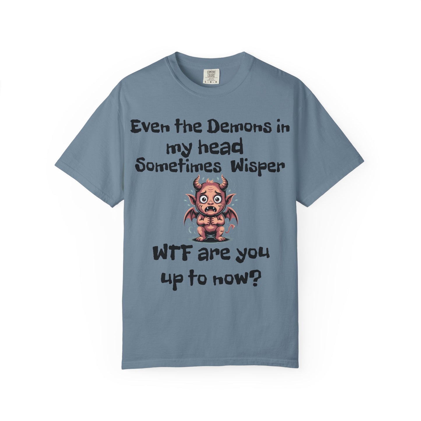 Whimsical Demon Graphic T-shirt -"Even the Demons in My Head" Design
