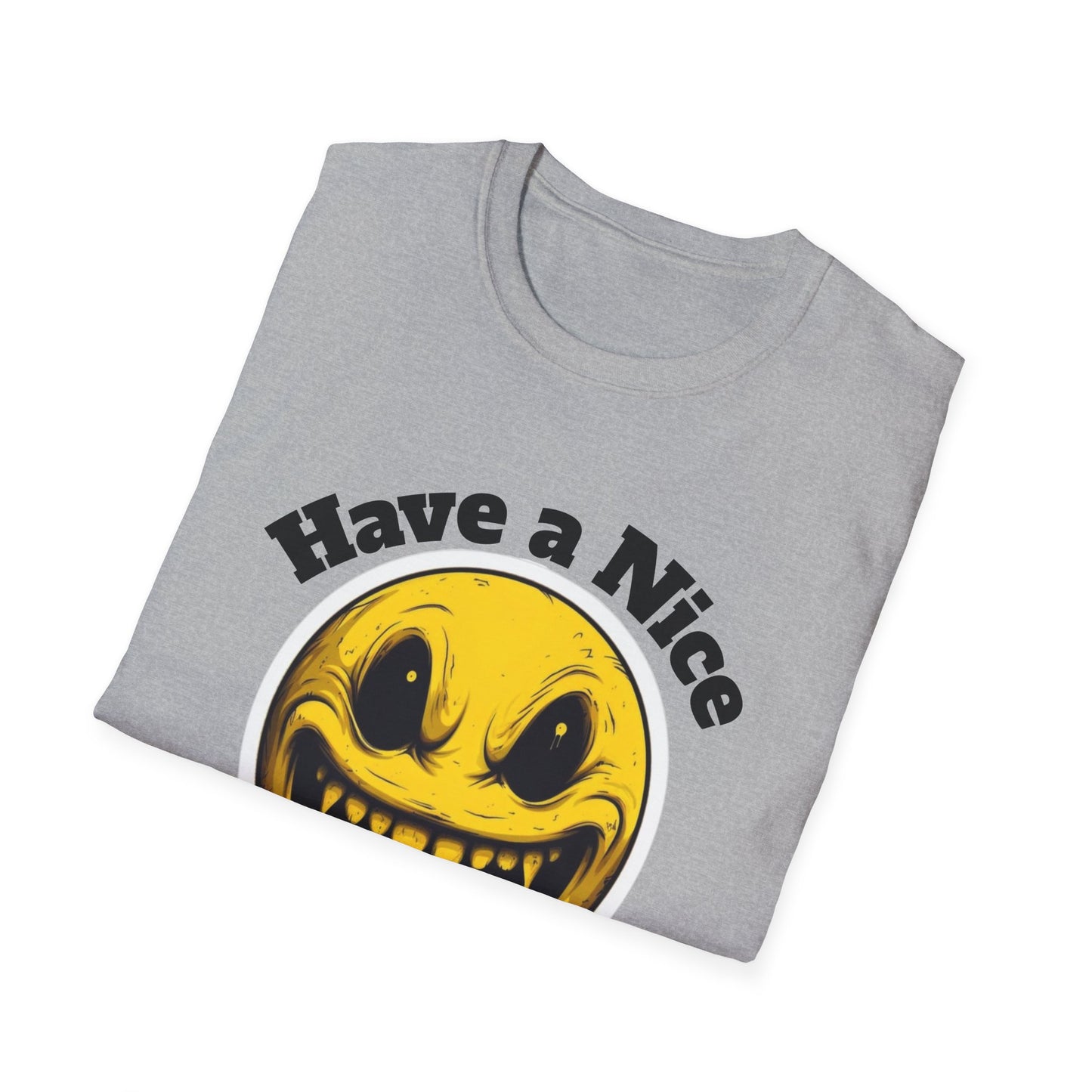 Have a Nice Day Smiley T-Shirt — Creepy Dripping Emoji Tee