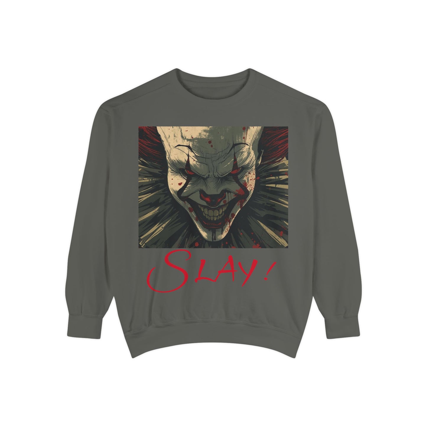 Spooky Unisex Sweatshirt, Halloween Outfit, Cozy Horror Apparel, Slay Graphic Sweatshirt, Gift for Horror Fans