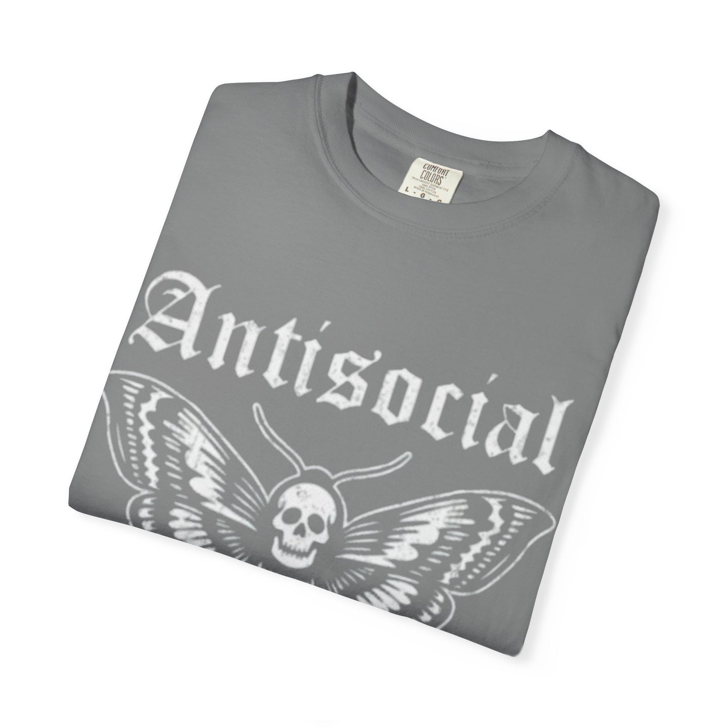 Antisocial Butterfly T-Shirt — Gothic Moth Skull Graphic Tee