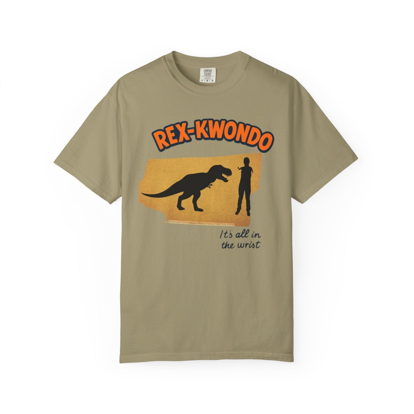 Rex-Kwondo T-Shirt — Funny Dinosaur Martial Arts Tee (“It's all in the wrist”)