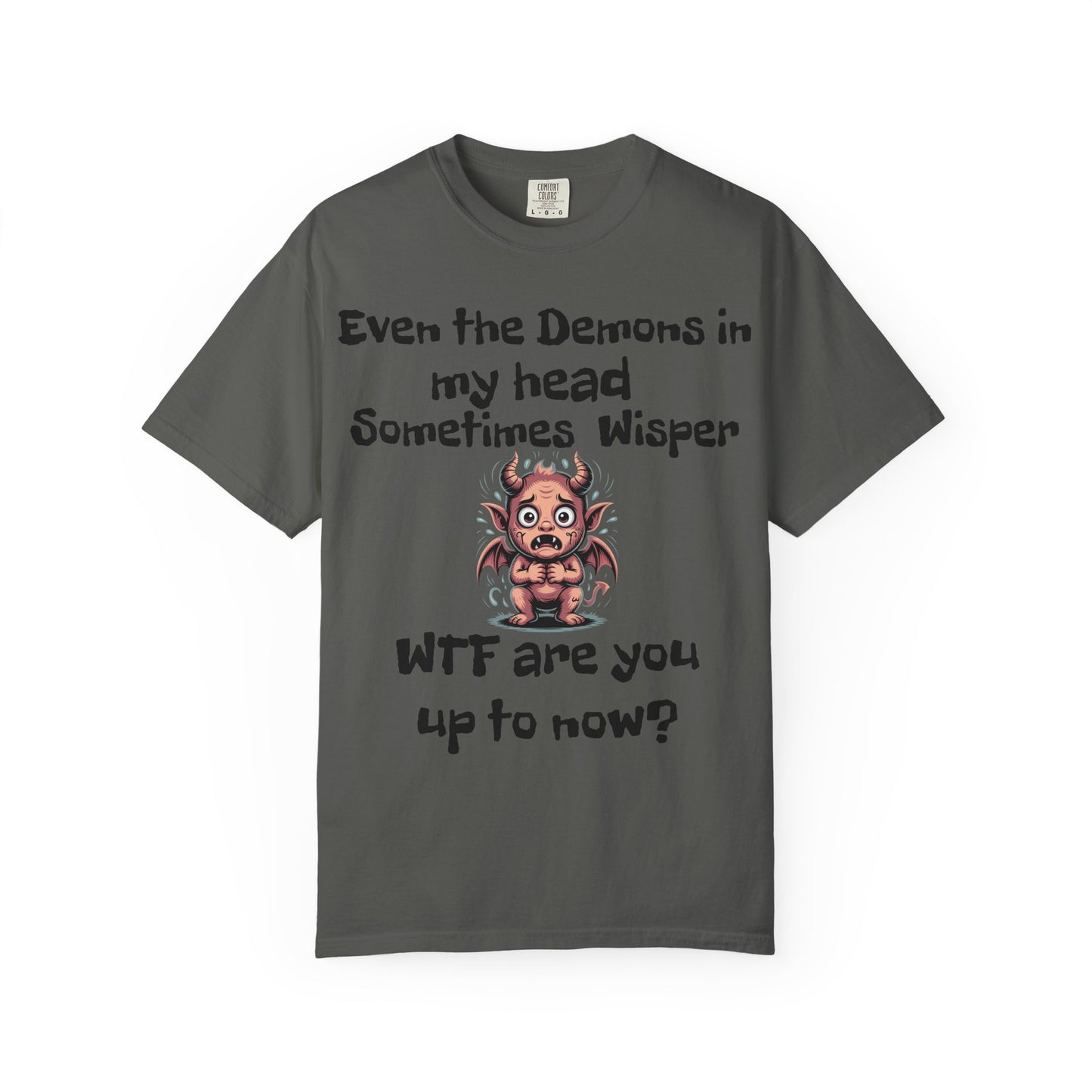 Whimsical Demon Graphic T-shirt -"Even the Demons in My Head" Design
