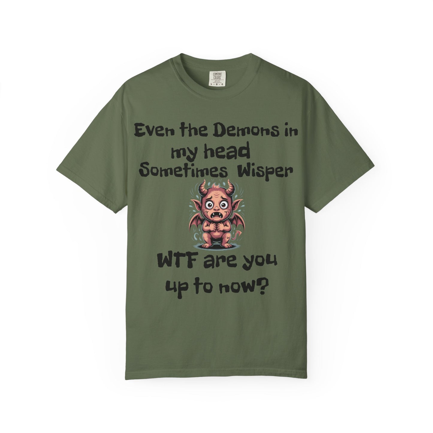 Whimsical Demon Graphic T-shirt -"Even the Demons in My Head" Design