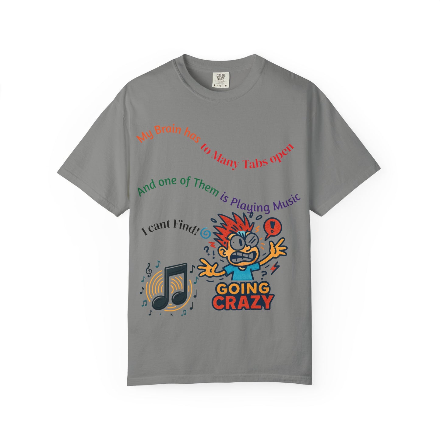 Unisex Music-Themed T-Shirt, Funny Tab Open Shirt, Casual Gift for Musicians, Brain Tabs Tee, Ideal for Birthdays and Music Events