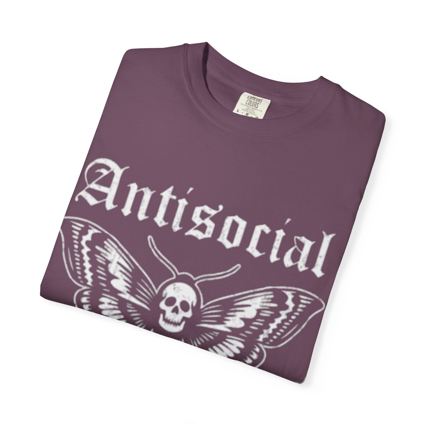 Antisocial Butterfly T-Shirt — Gothic Moth Skull Graphic Tee