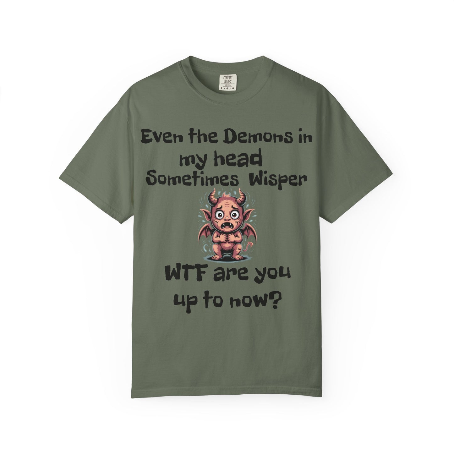 Whimsical Demon Graphic T-shirt -"Even the Demons in My Head" Design