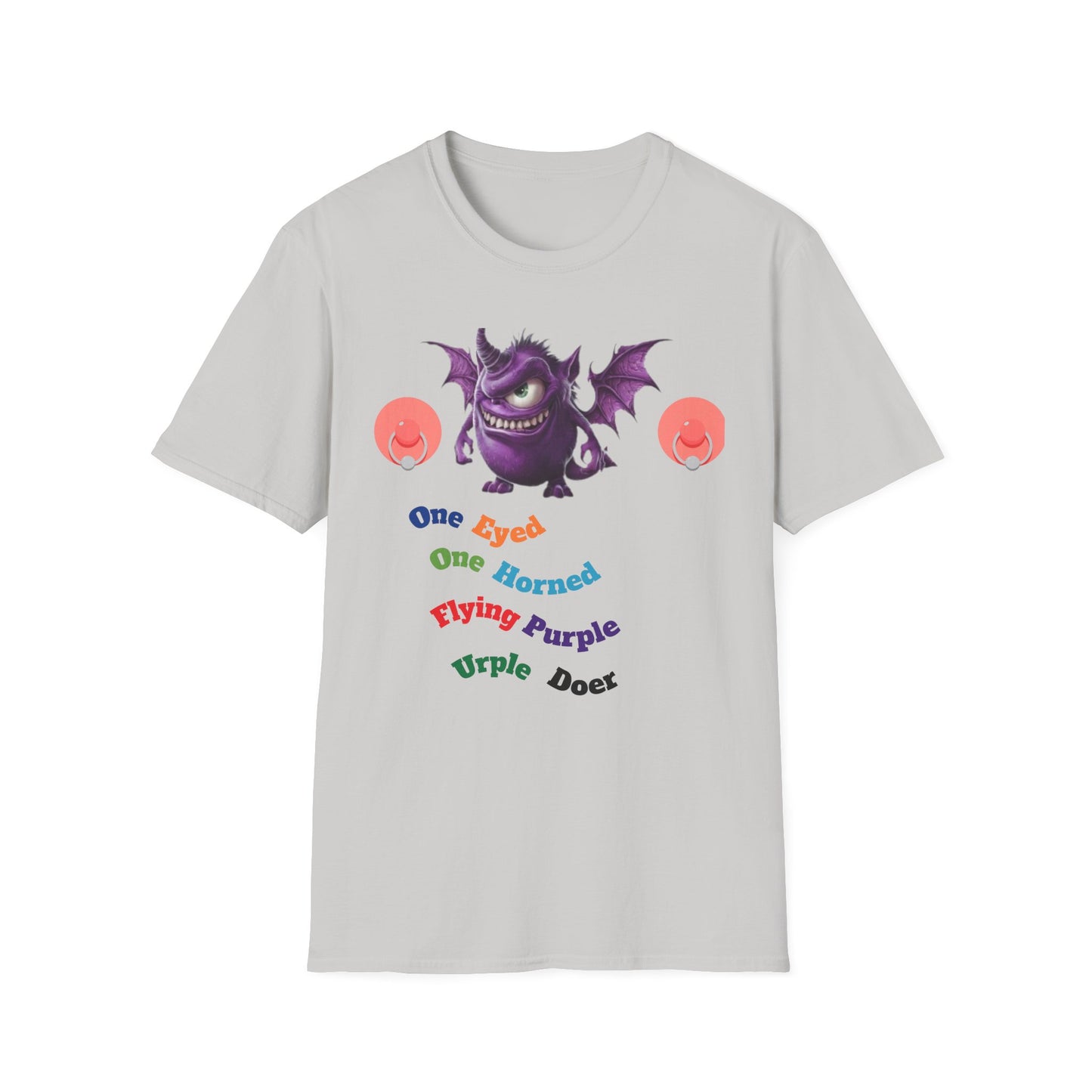Cute Purple Monster T-Shirt — Playful Bat Creature Graphic Tee