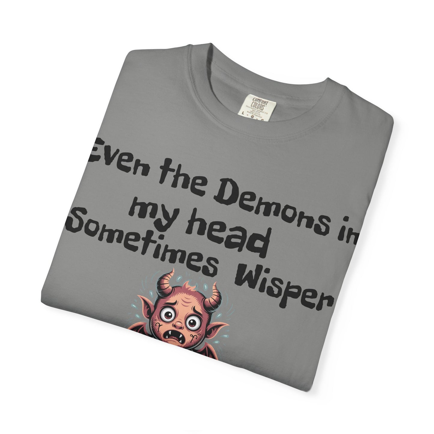 Whimsical Demon Graphic T-shirt -"Even the Demons in My Head" Design
