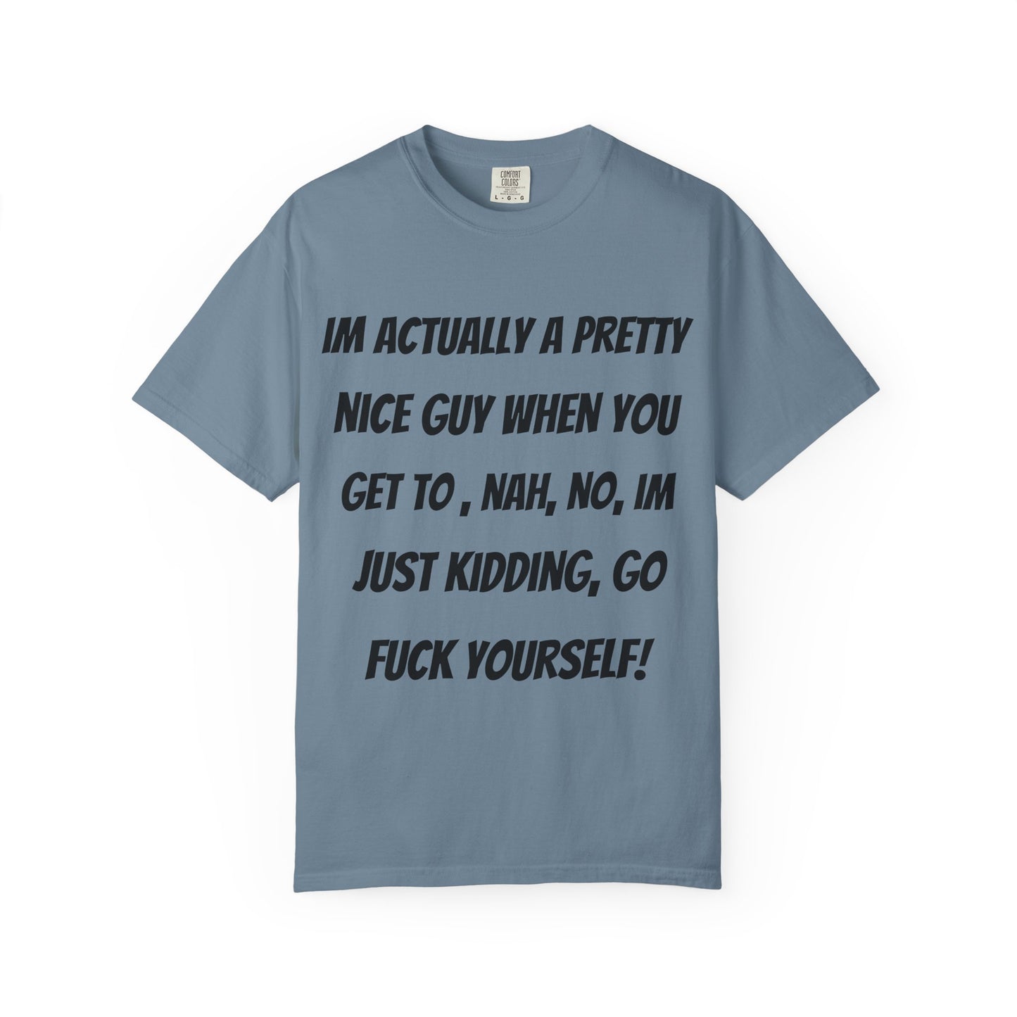 Graphic T-Shirt — "I'm Actually a Pretty Nice Guy... Just Kidding, Go F*** Yourself" Funny Sarcastic Tee