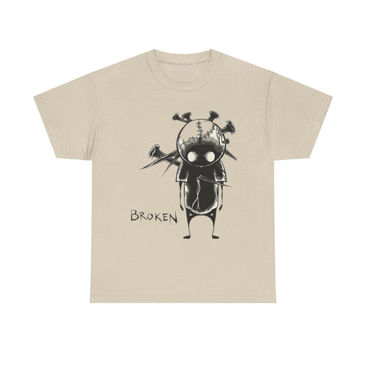 Broken & Hollow Monster Tee — Gothic Cute Horror Graphic T‑Shirt