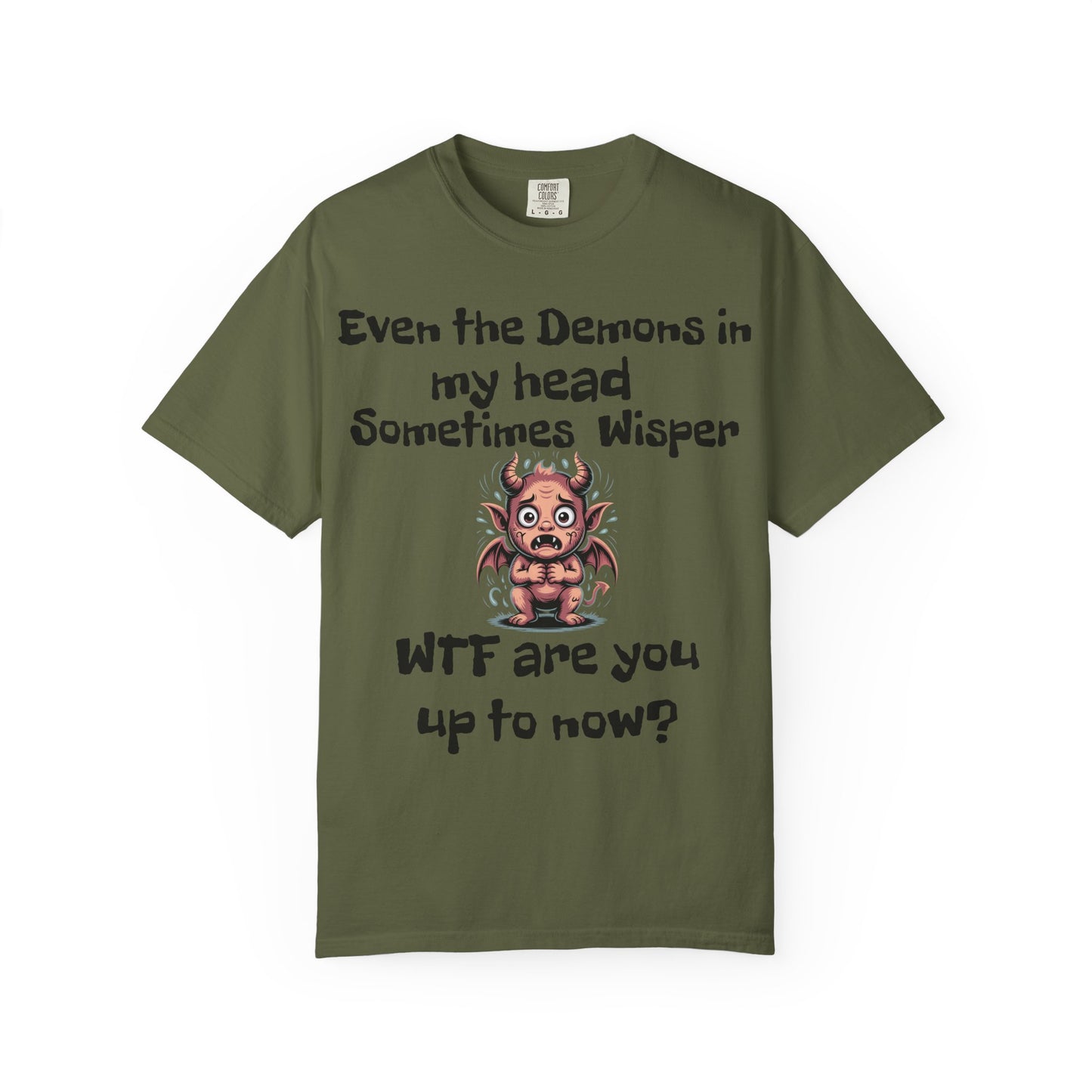 Whimsical Demon Graphic T-shirt -"Even the Demons in My Head" Design