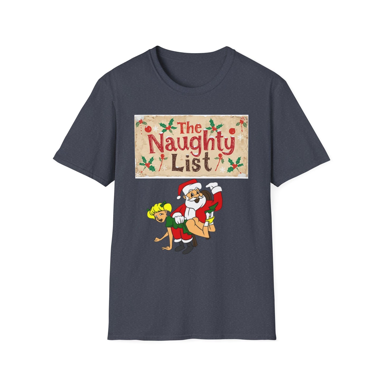The Naughty List T-Shirt — Funny Santa Carrying Elf Christmas Tee