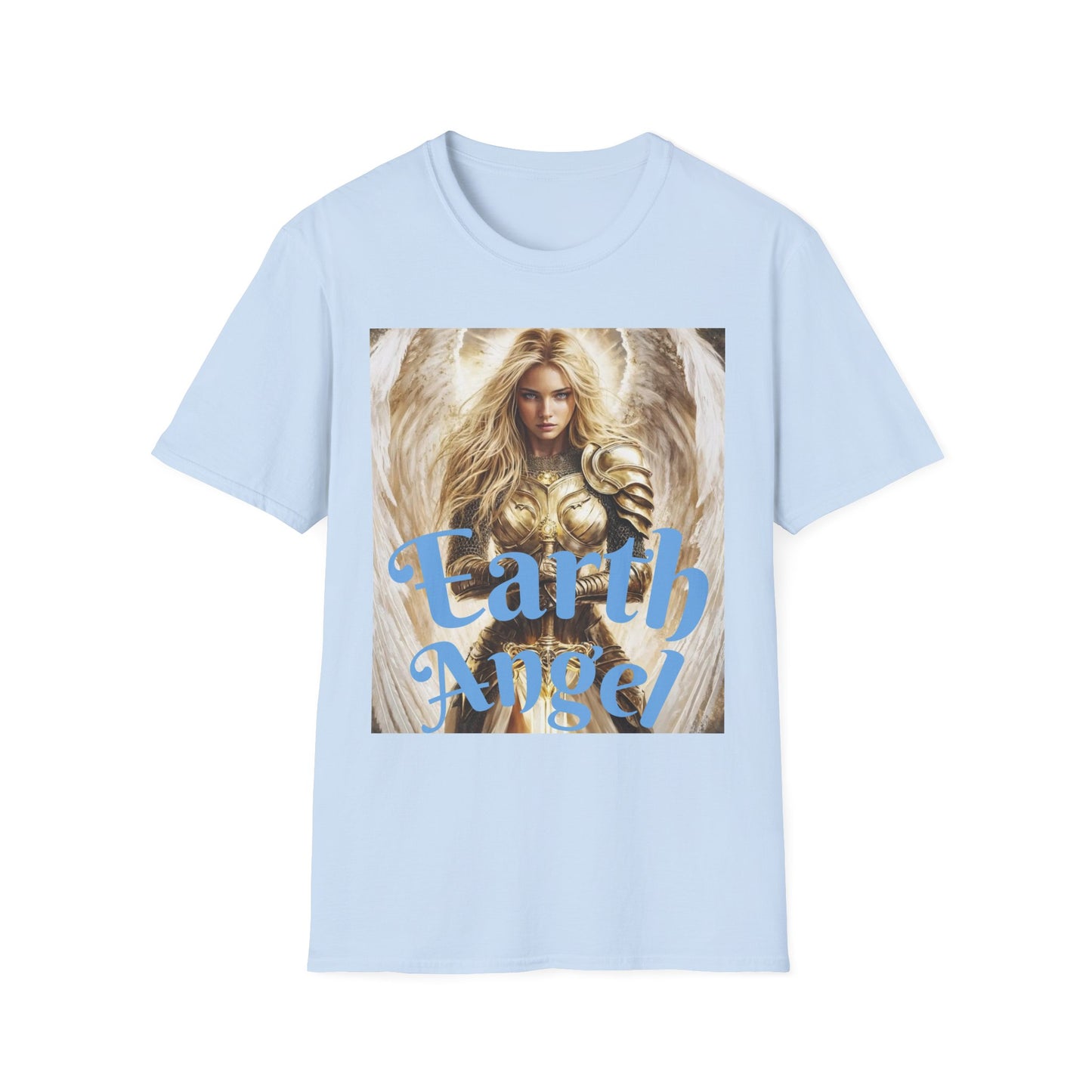 Earth Angel Unisex Softstyle T-Shirt, Inspirational Tee, Casual Wear, Gift for Her, Spiritual Shirt, Unique Graphic Shirt